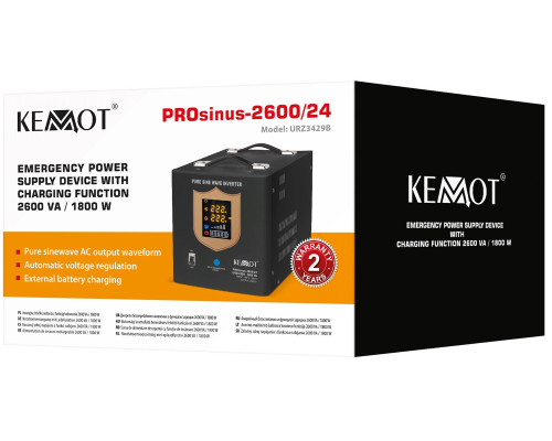 Безперебійник ИБП KEMOT PROsinus-2600/24 ​​24V 230V 2600VA/1800W (KEMOT 2600)
