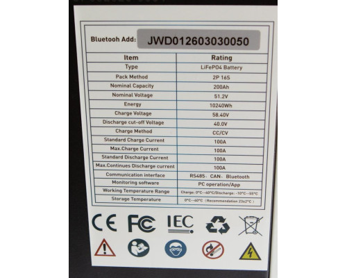 Літієва акумуляторна батарея VOLT POWER LiFePO4 LFP-W51.2-200Ah 10.24kWh